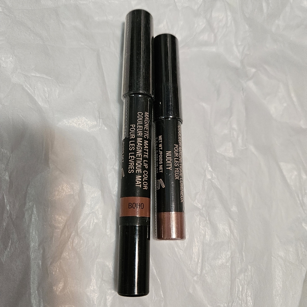 Nudestix lip in Boho, Nudestix eyeshadow in Nudity